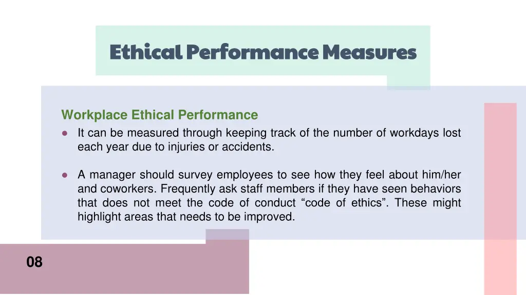 ethical ethical performance performance m measures