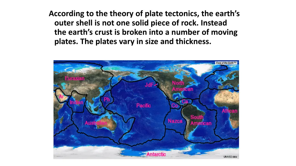 according to the theory of plate tectonics