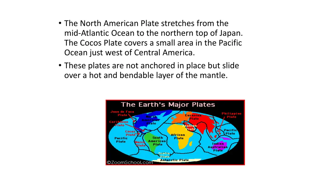 the north american plate stretches from