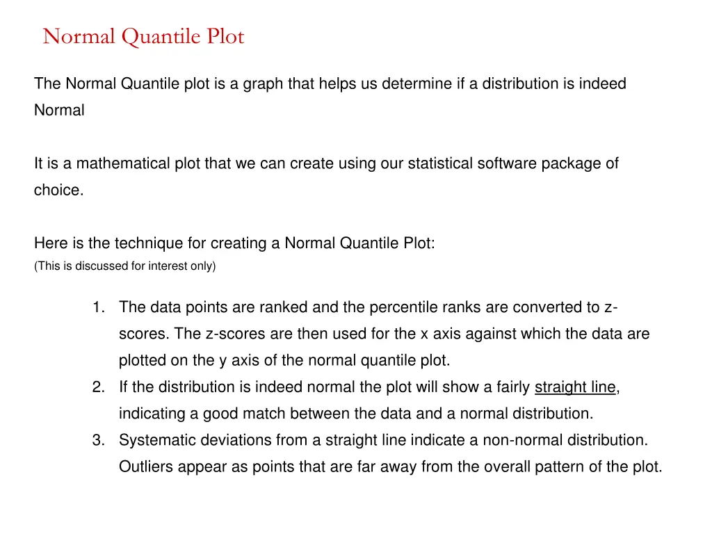 normal quantile plot