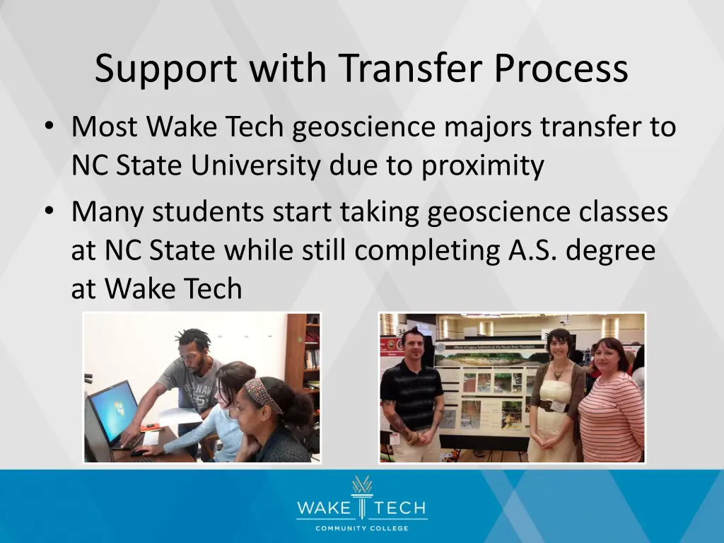 support with transfer process most wake tech