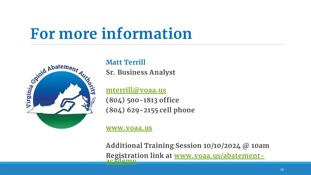 for more information