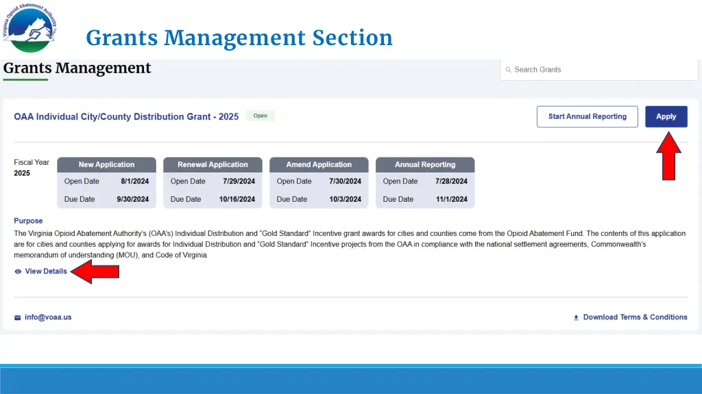grants management section