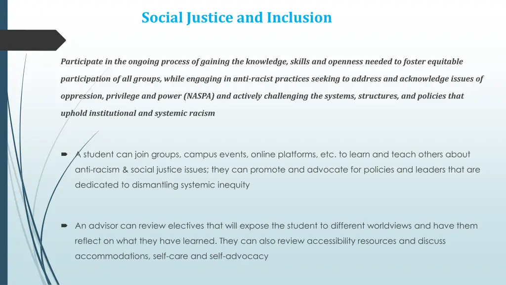 social justice and inclusion