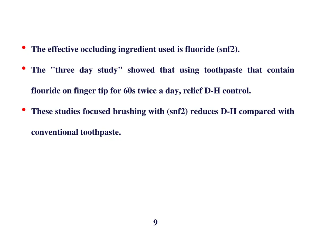 the effective occluding ingredient used
