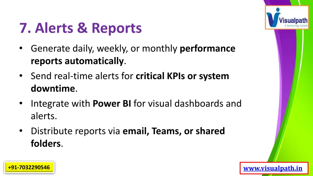 7 alerts reports