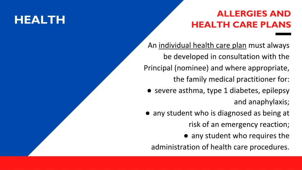 allergies and health care plans