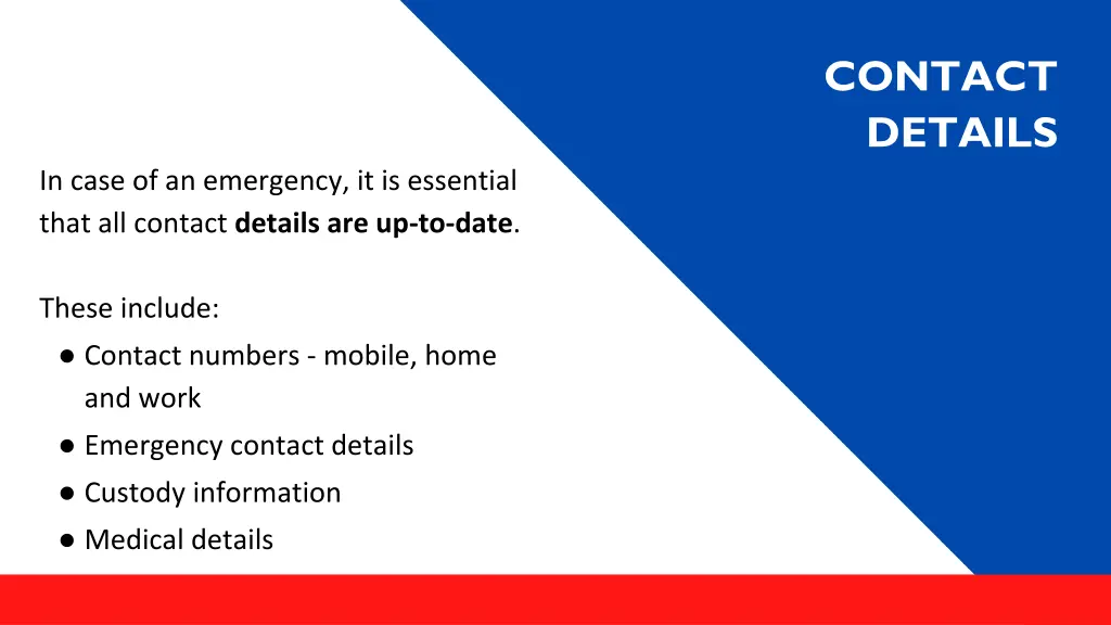 contact details