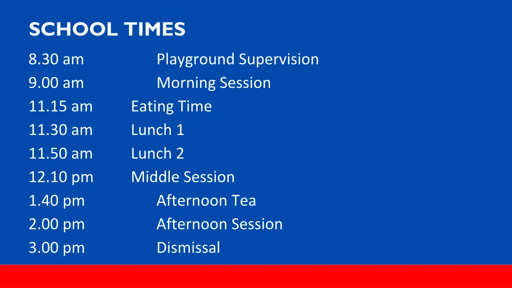 school times