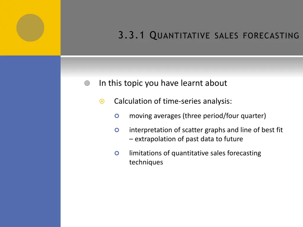 3 3 1 q uantitative sales forecasting 1