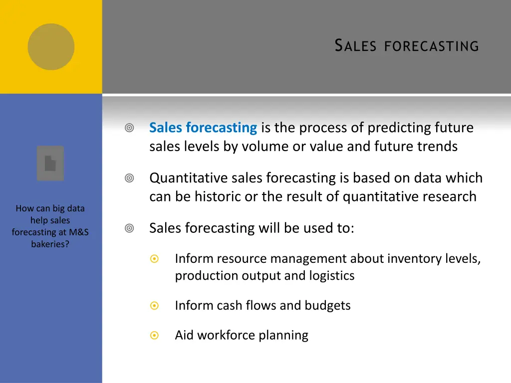 s ales forecasting