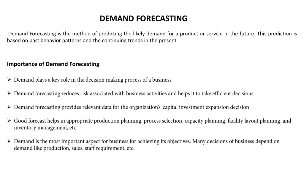 demand forecasting