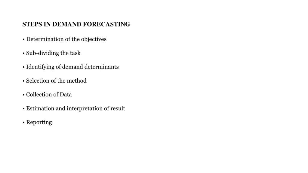 steps in demand forecasting