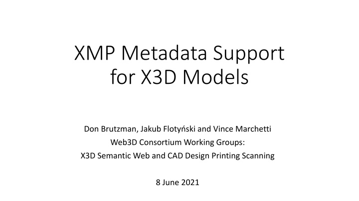 xmp metadata support for x3d models
