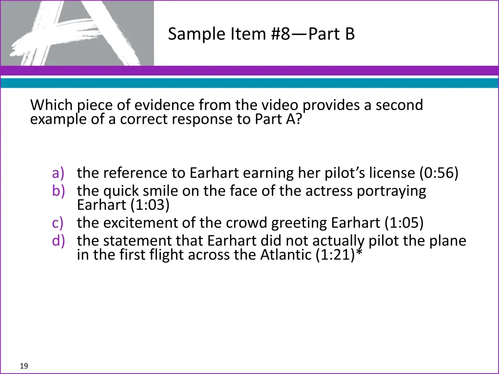 sample item 8 part b