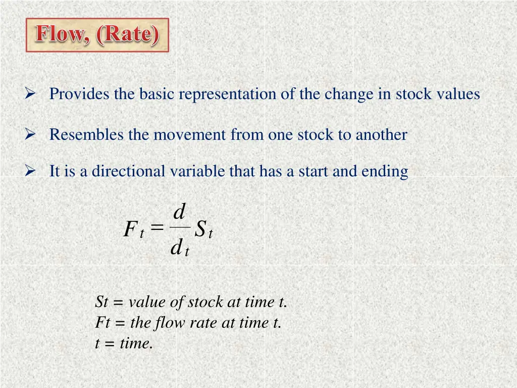 provides the basic representation of the change