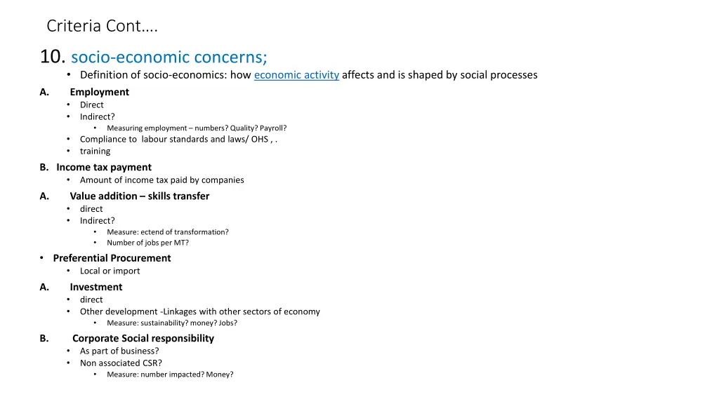 criteria cont 2