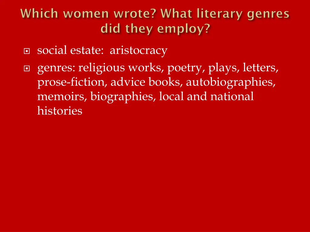social estate aristocracy genres religious works