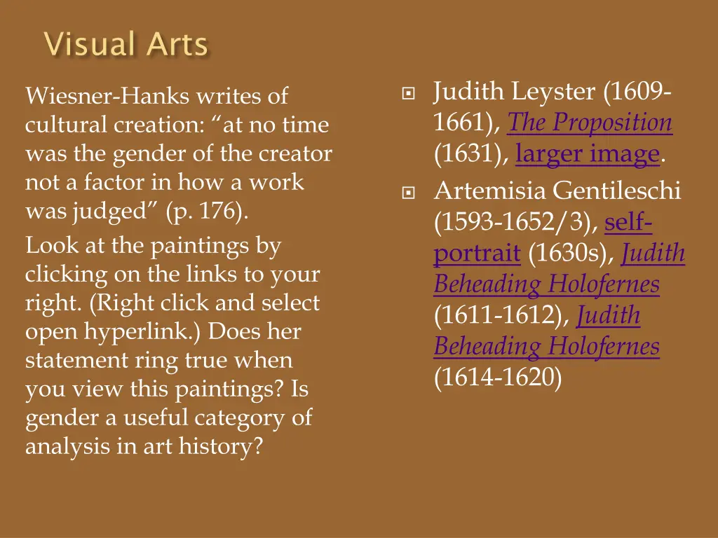 visual arts