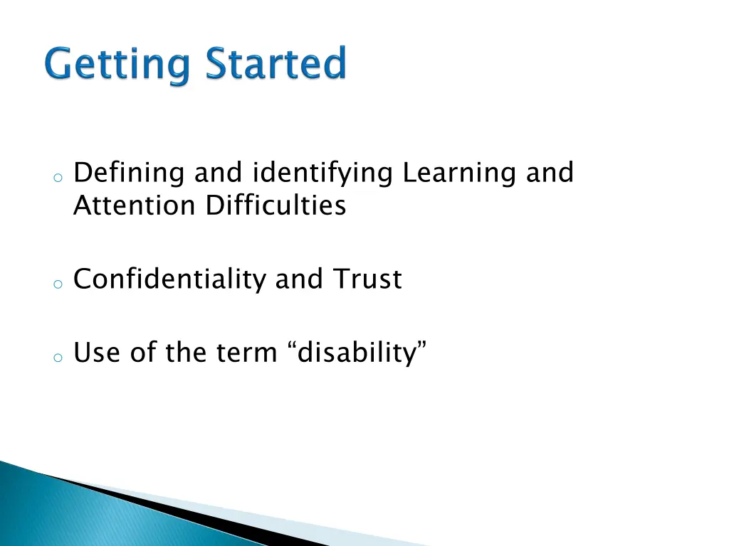 o defining and identifying learning and attention