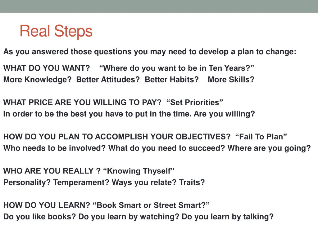 real steps