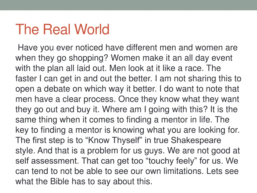 the real world