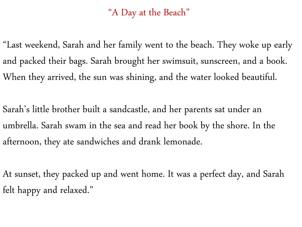 a day at the beach