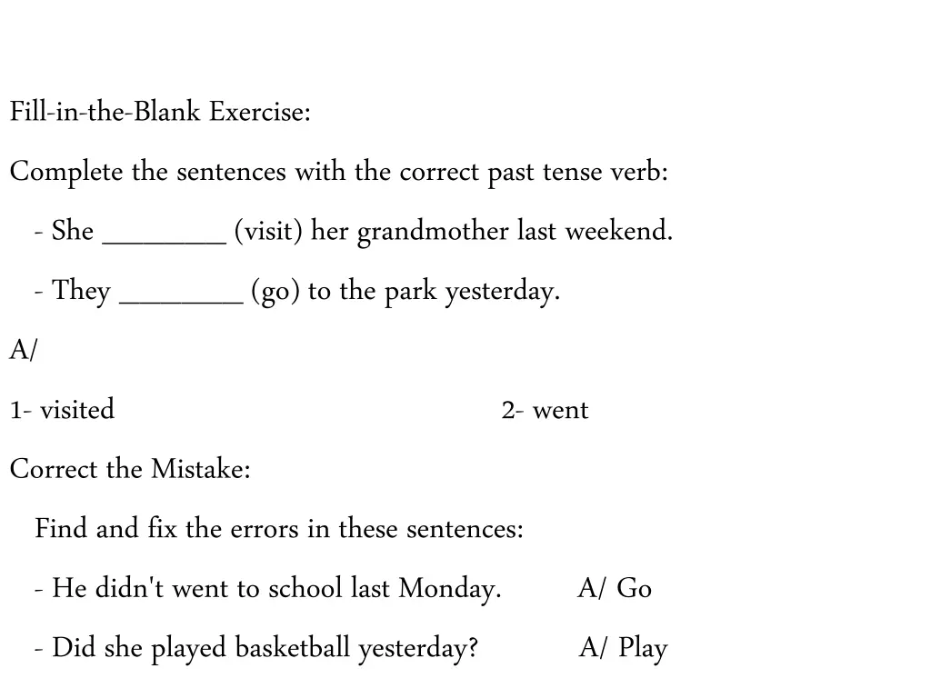 fill in the blank exercise complete the sentences