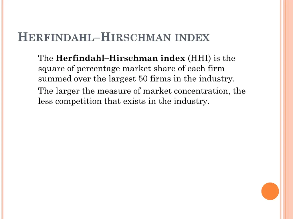 h erfindahl h irschman index