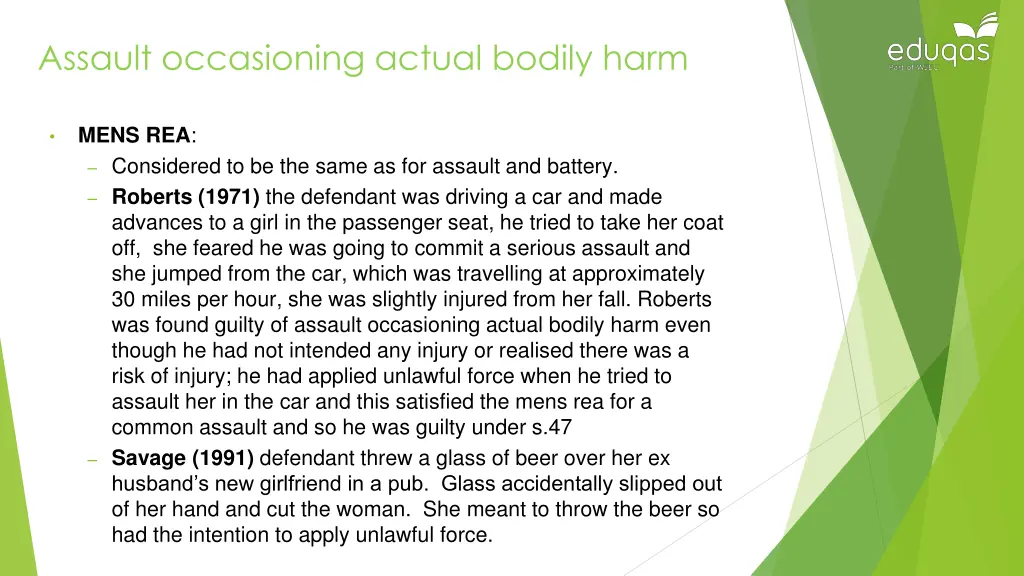 assault occasioning actual bodily harm 1