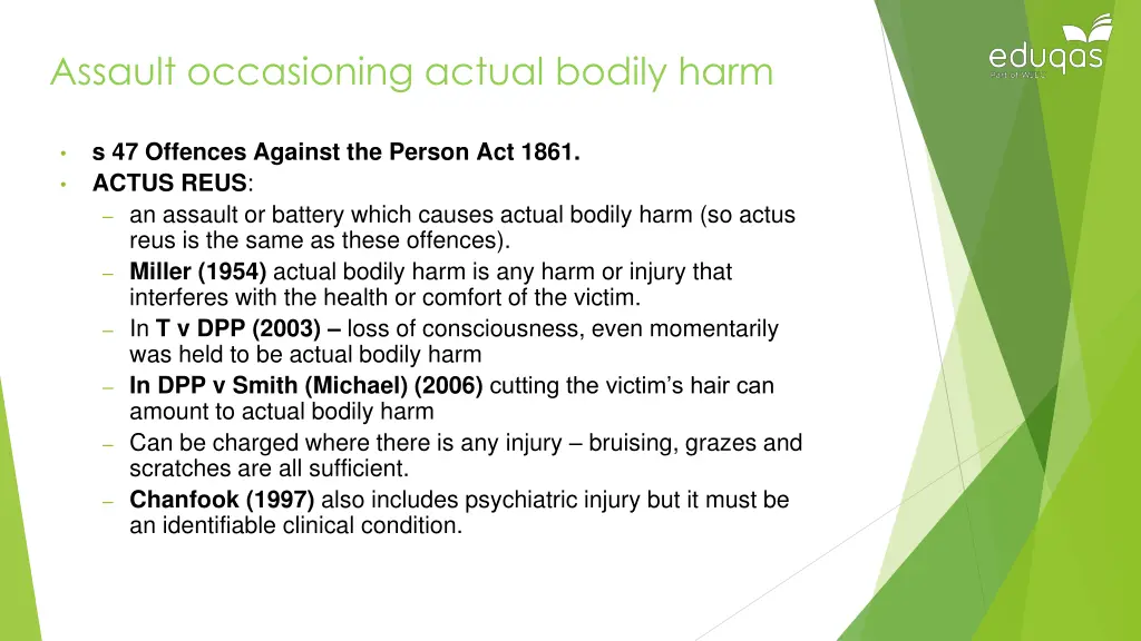 assault occasioning actual bodily harm