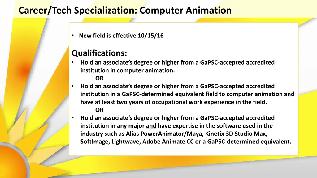 career tech specialization computer animation
