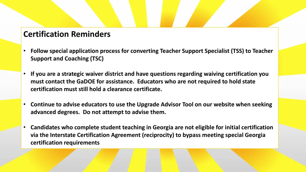 certification reminders 1