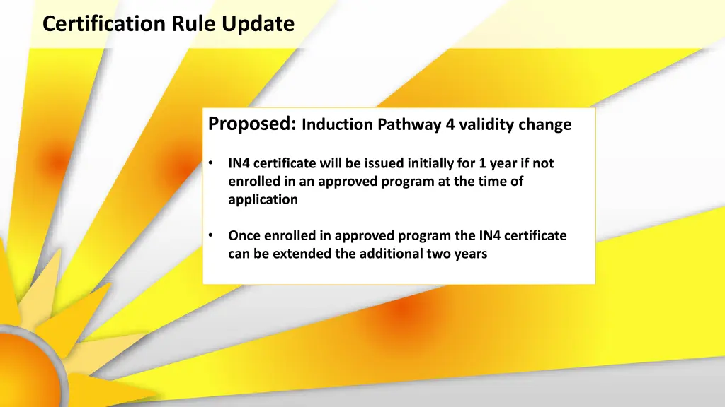 certification rule update 2