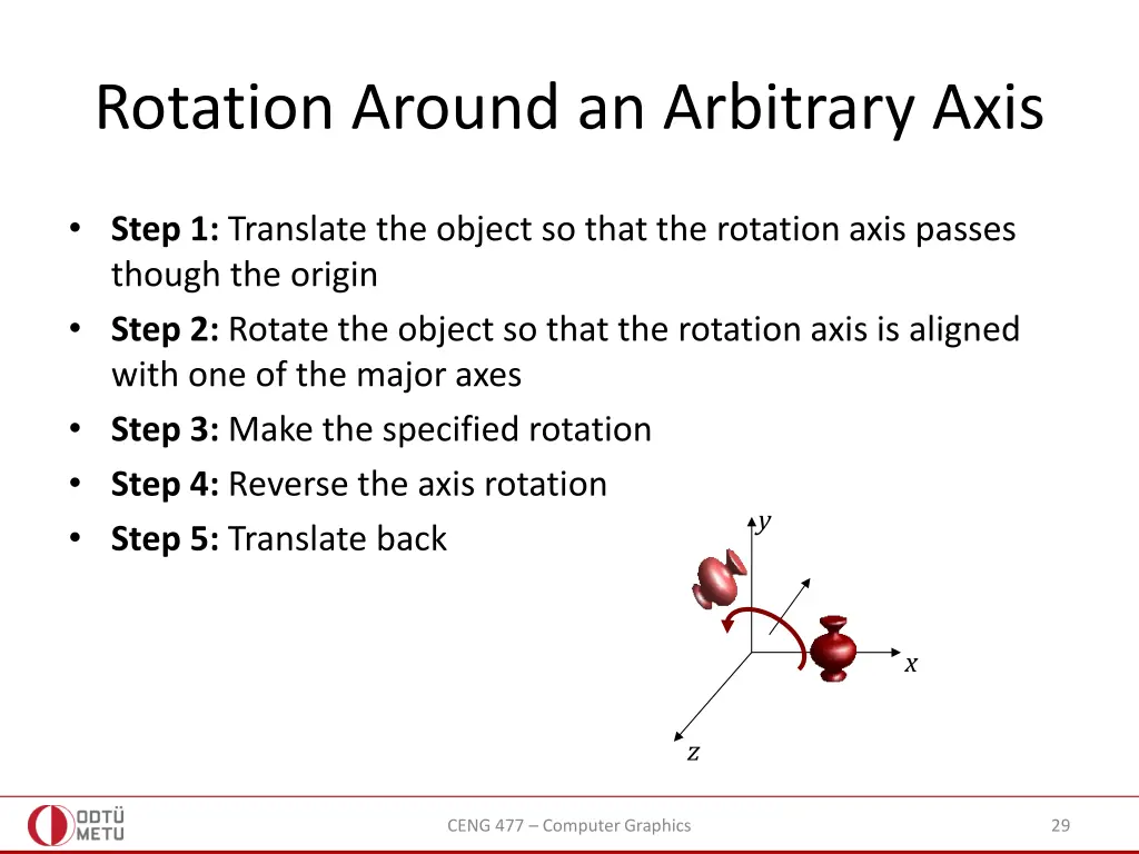rotation around an arbitrary axis