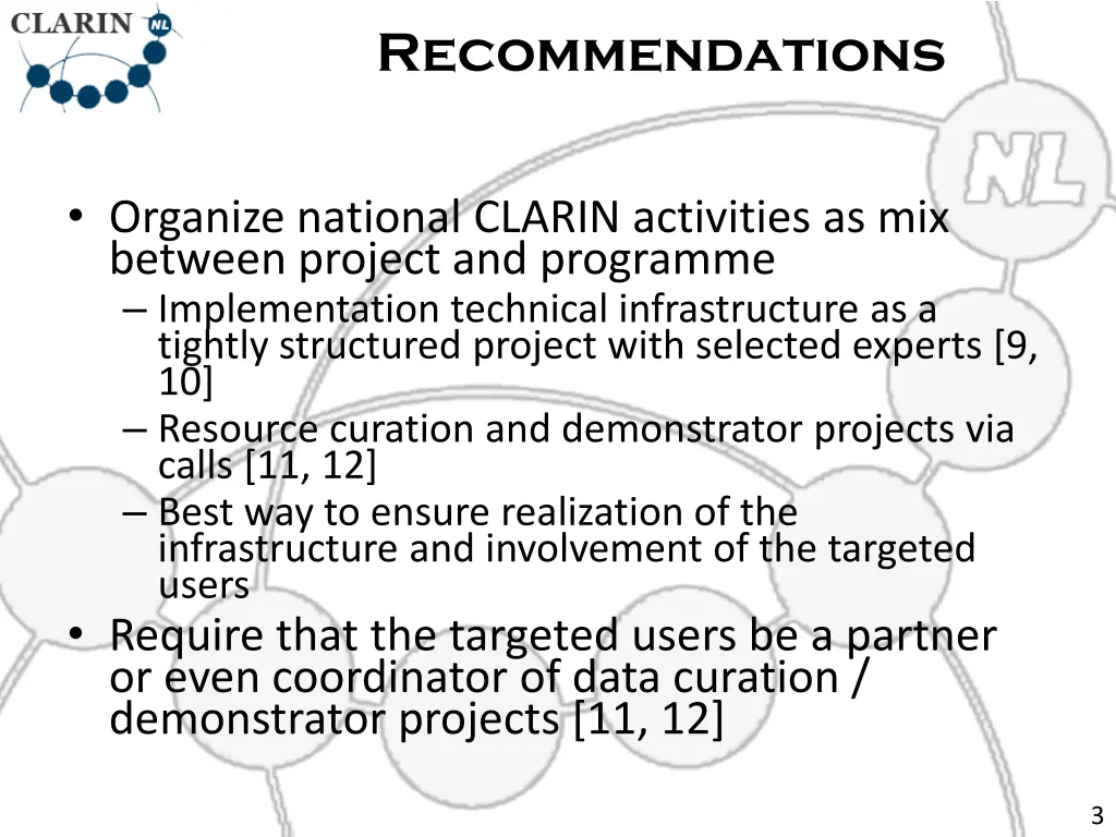 recommendations