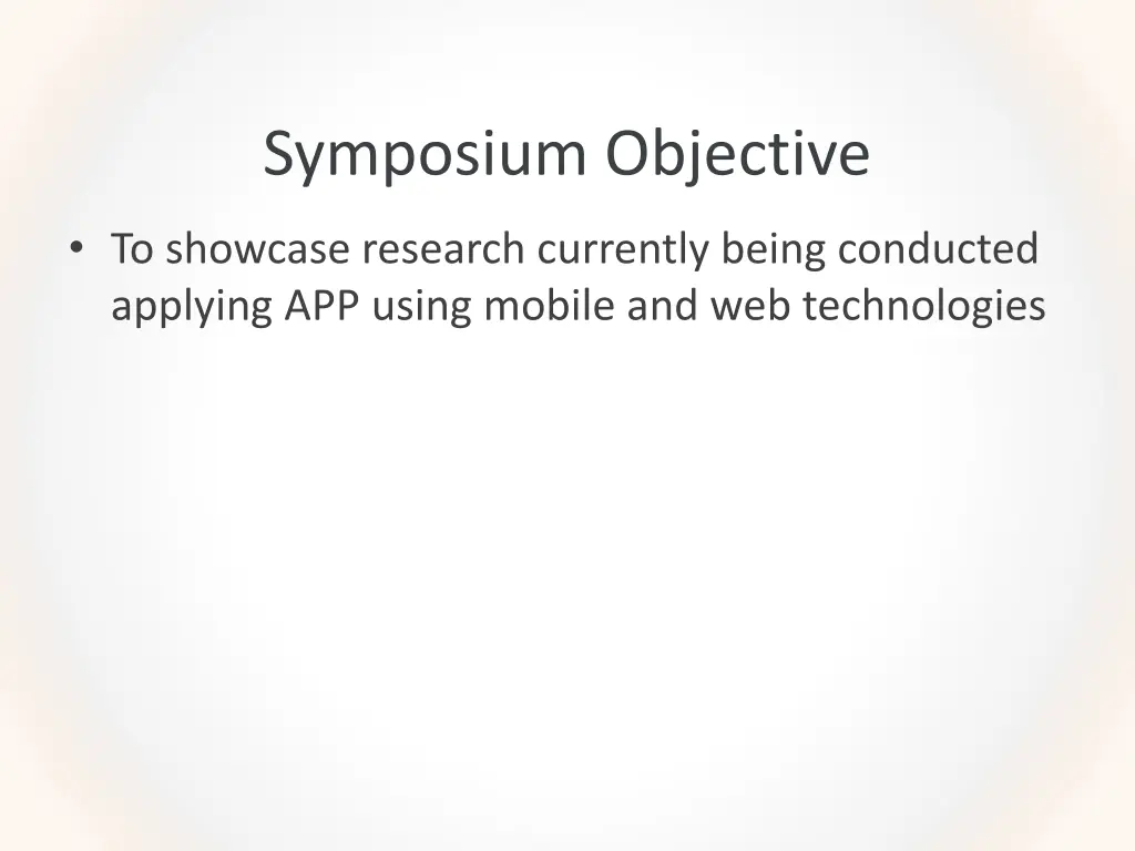 symposium objective