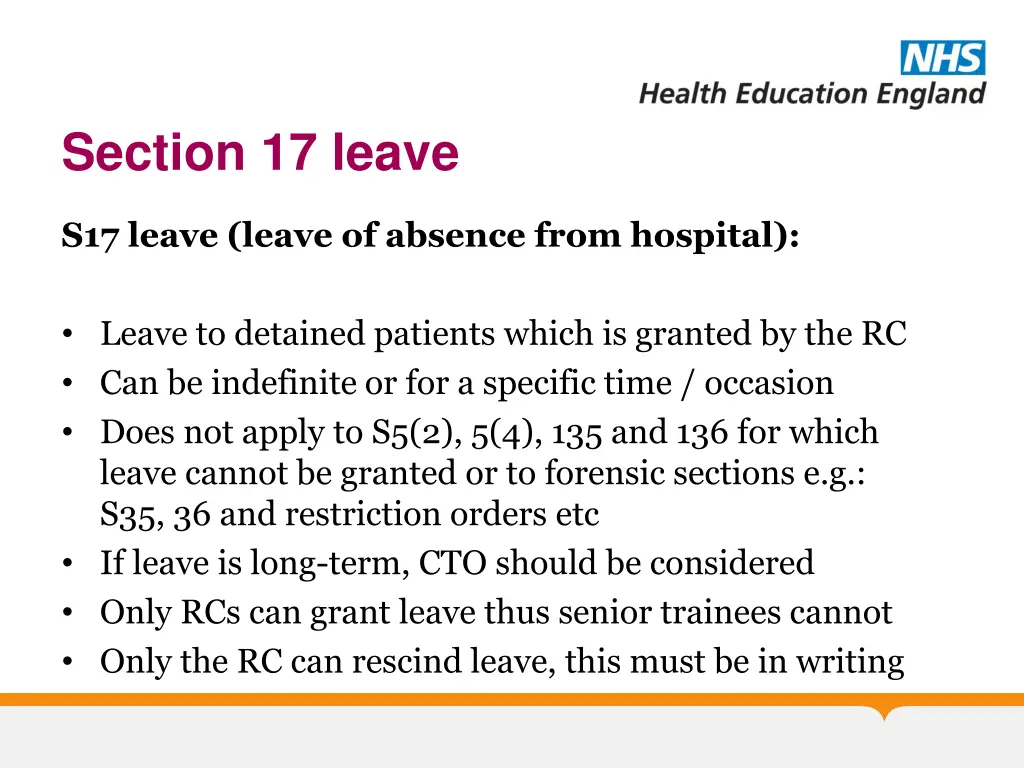 section 17 leave