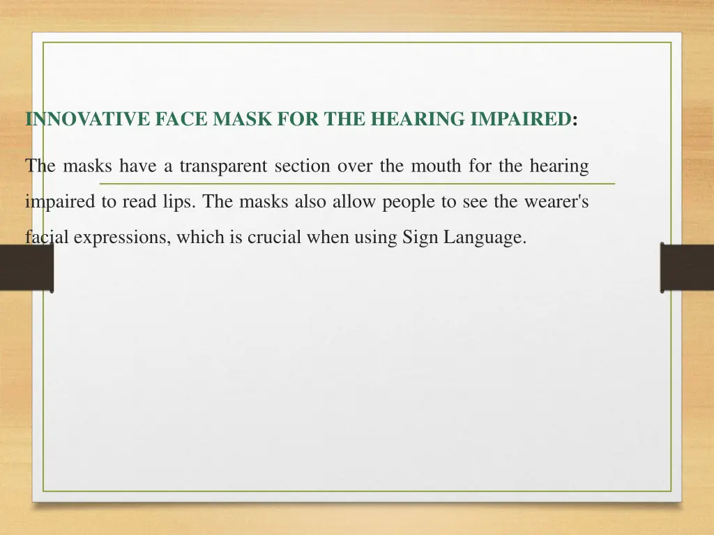 innovative face mask for the hearing impaired