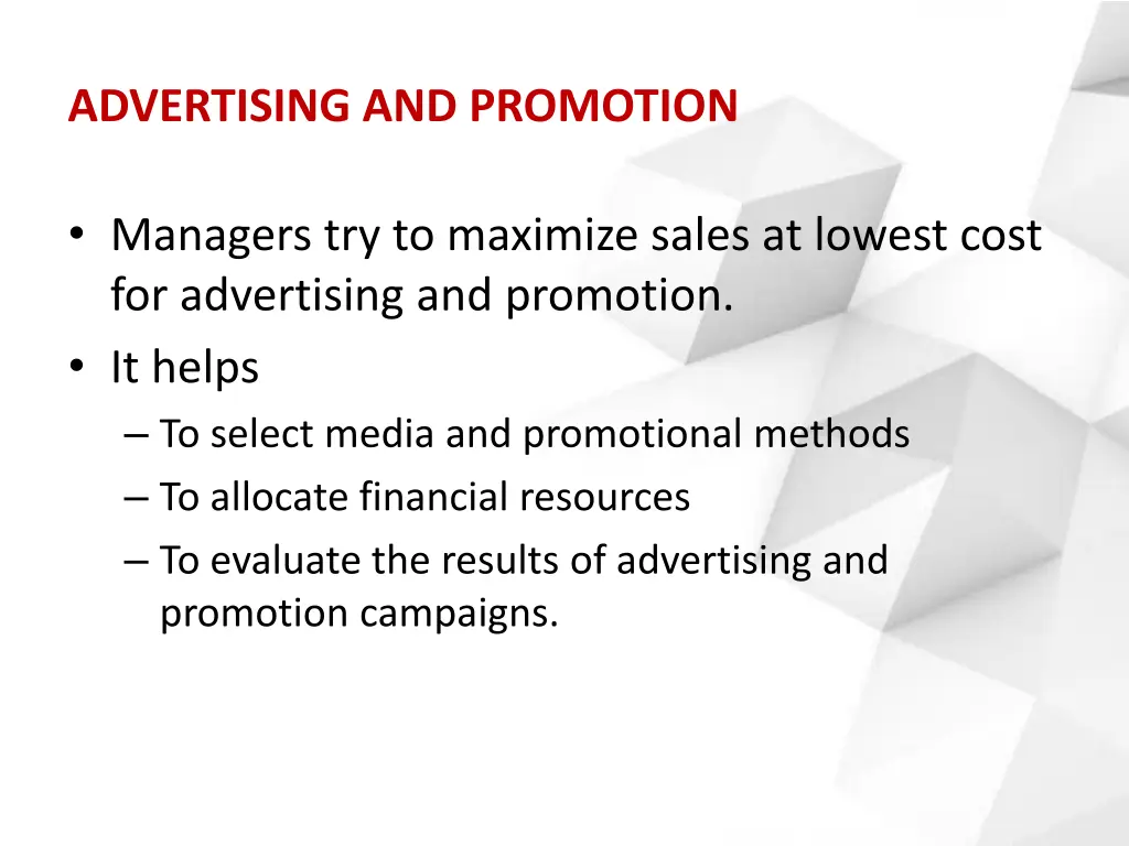 advertising and promotion
