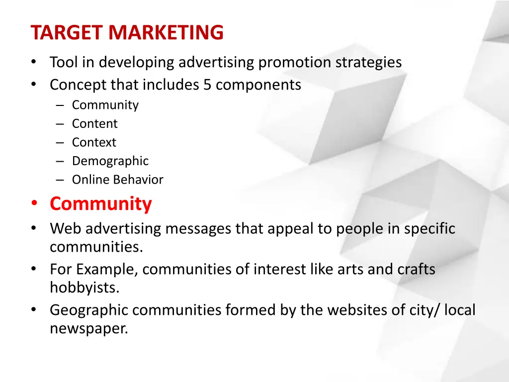 target marketing tool in developing advertising