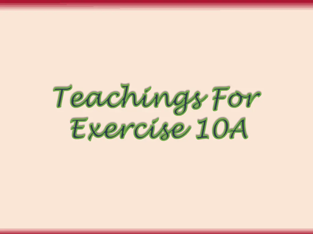 teachings for teachings for exercise 10a exercise