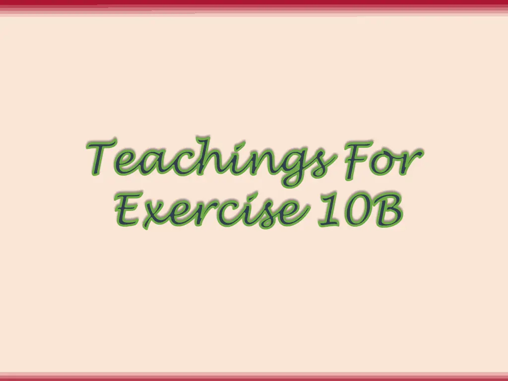 teachings for teachings for exercise 10b exercise