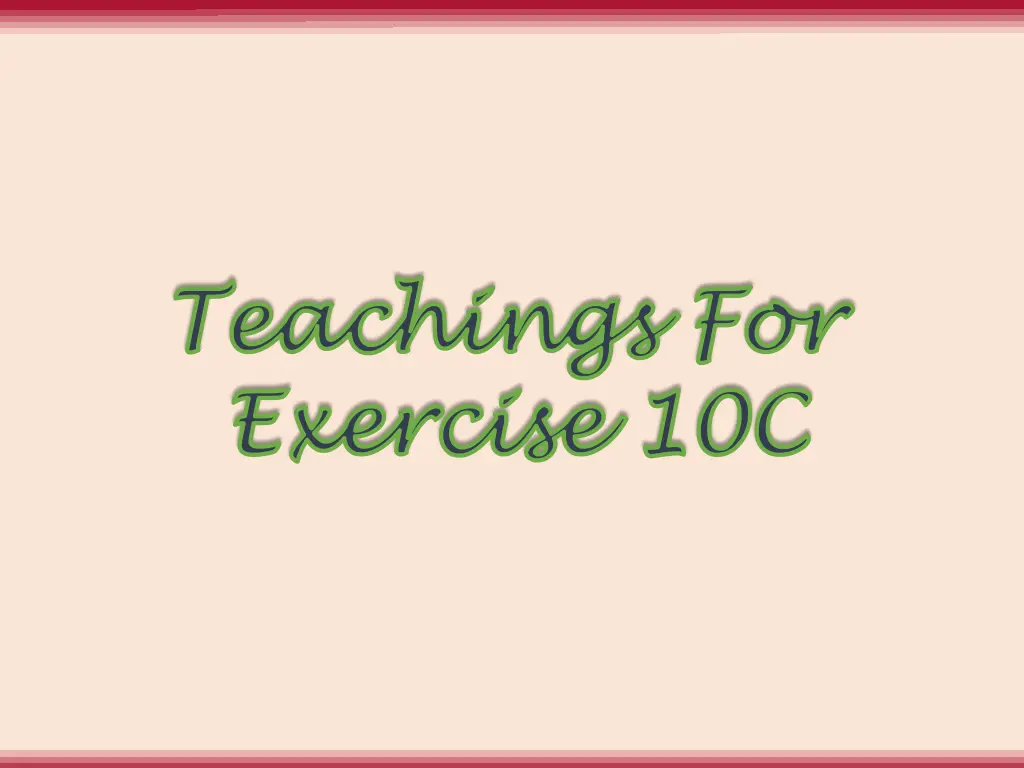 teachings for teachings for exercise 10c exercise