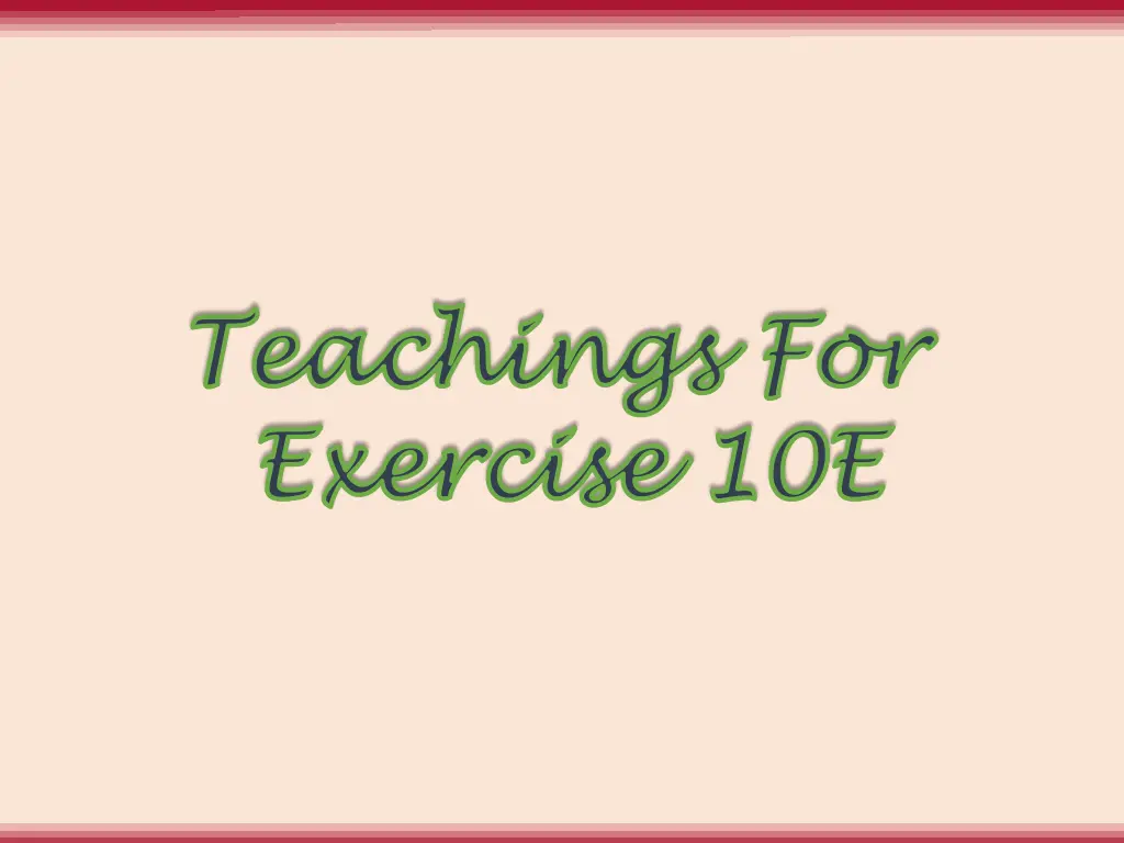 teachings for teachings for exercise 10e exercise