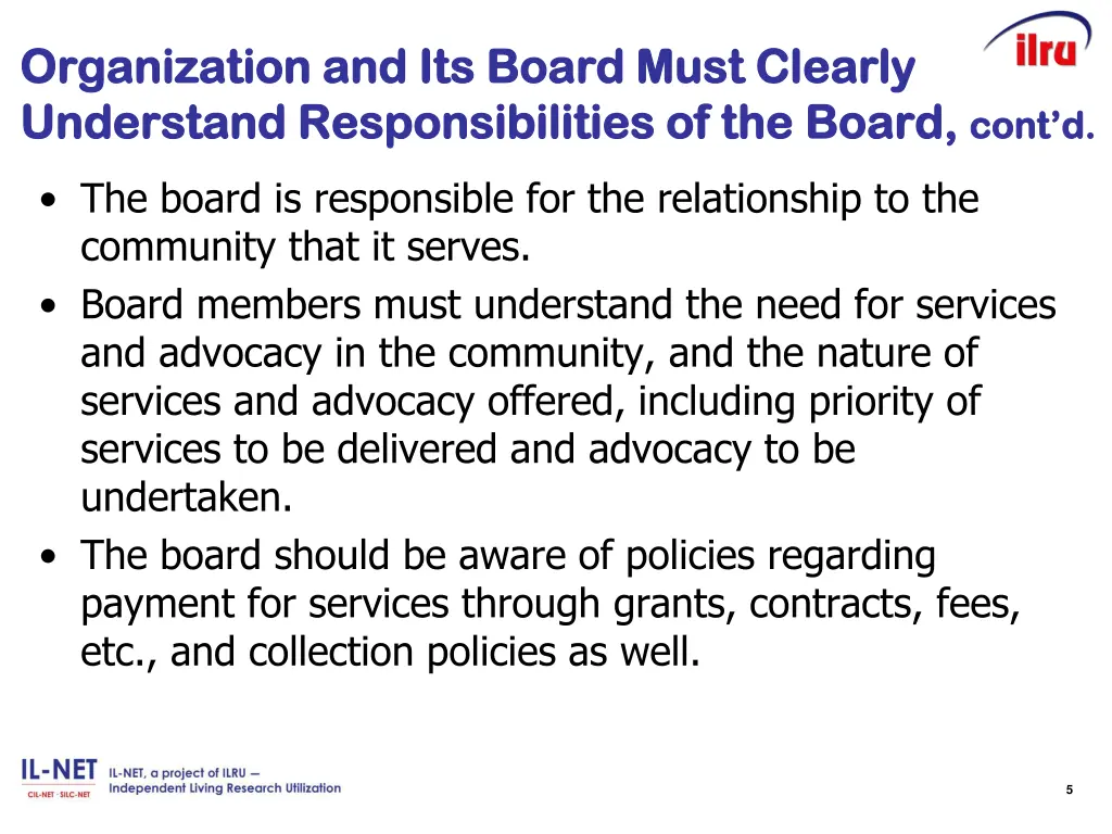 organization organization and its board must