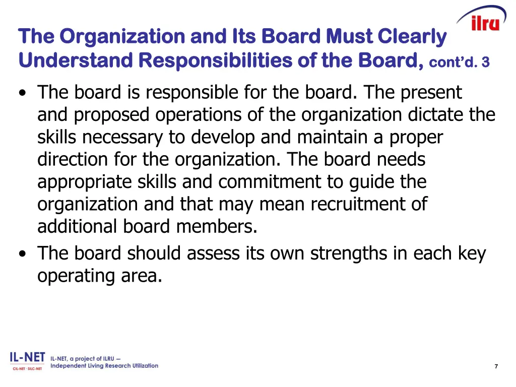 the organization and its board must clearly 1