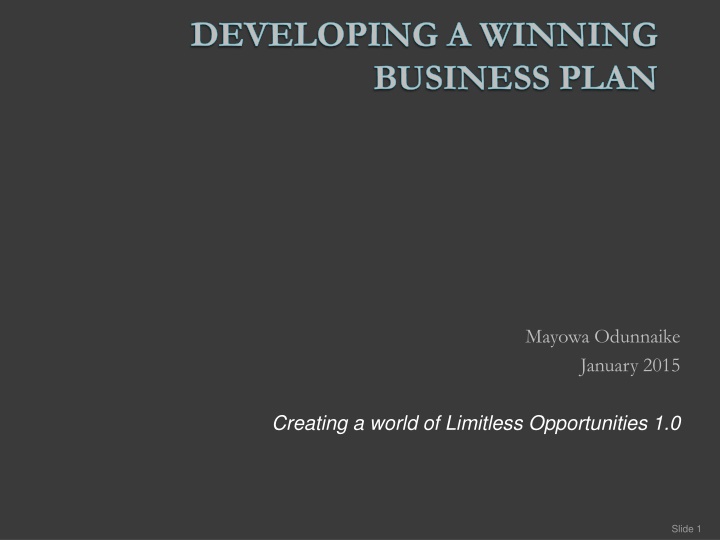developing a winning business plan