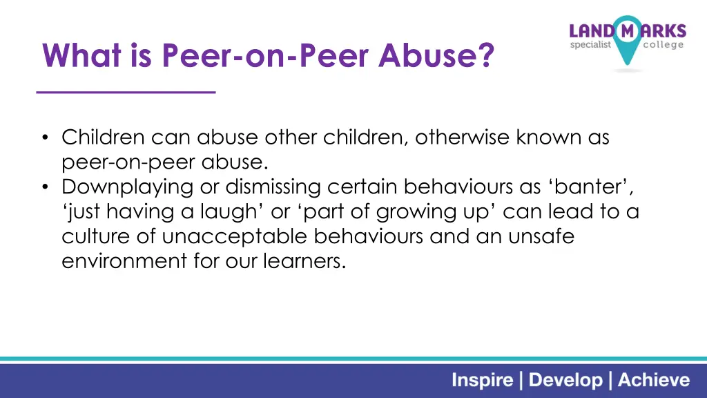what is peer on peer abuse