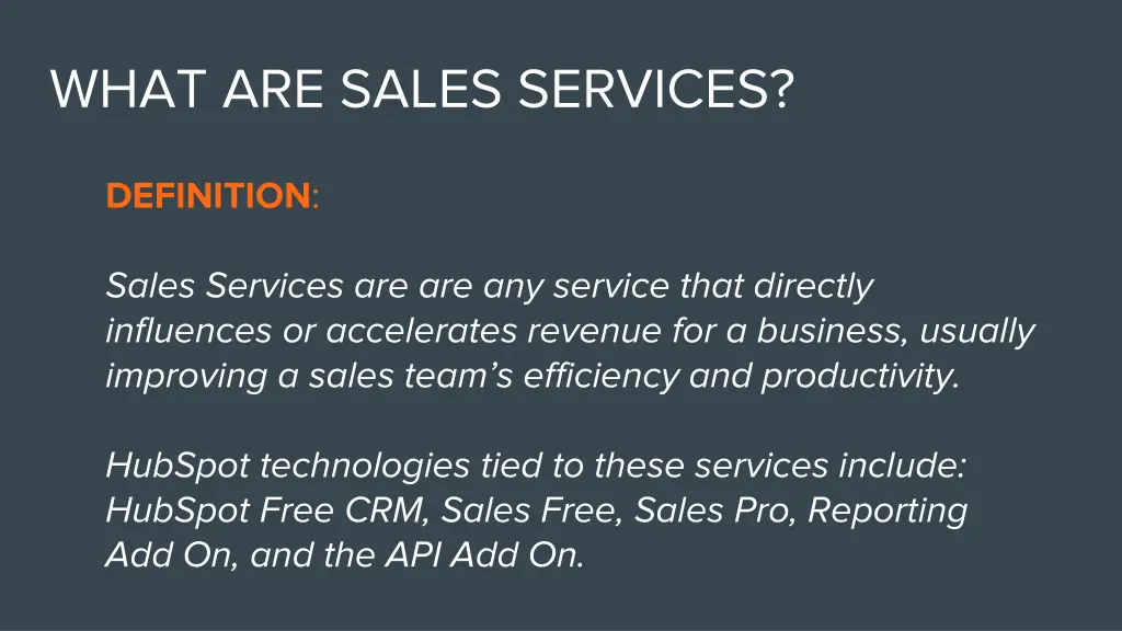 what are sales services